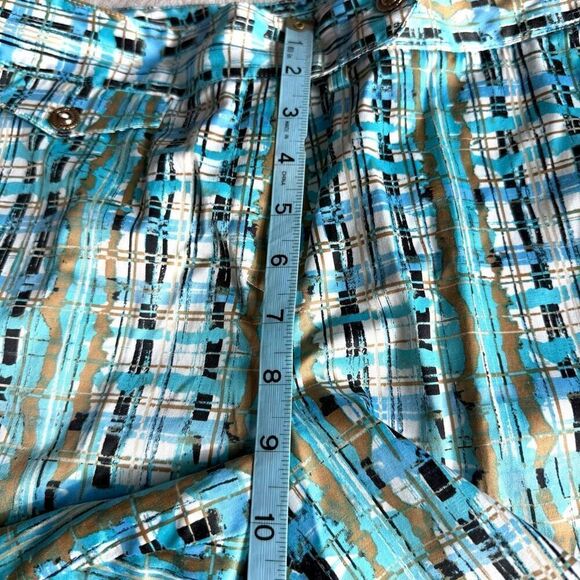 Sport Haley Women’s Gold, Black & Blue Stretch Bermuda Golf Shorts - Picture 5 of 10